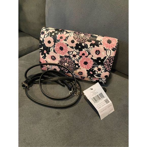 Kate Spade New York | NIB Pink & Black Dahlia Floral Crossbody Bag, MSRP $259 - Picture 2 of 9